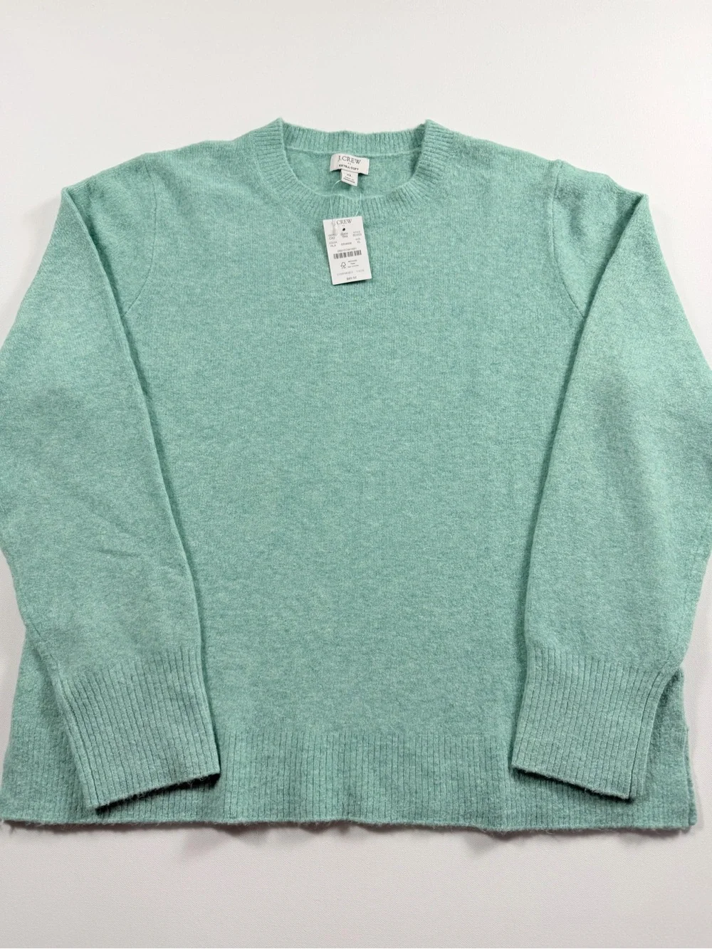J.Crew Extra Soft Crewneck Sweater Mint Green XL NWT Preppy Coastal Grandma - Picture 1 of 8